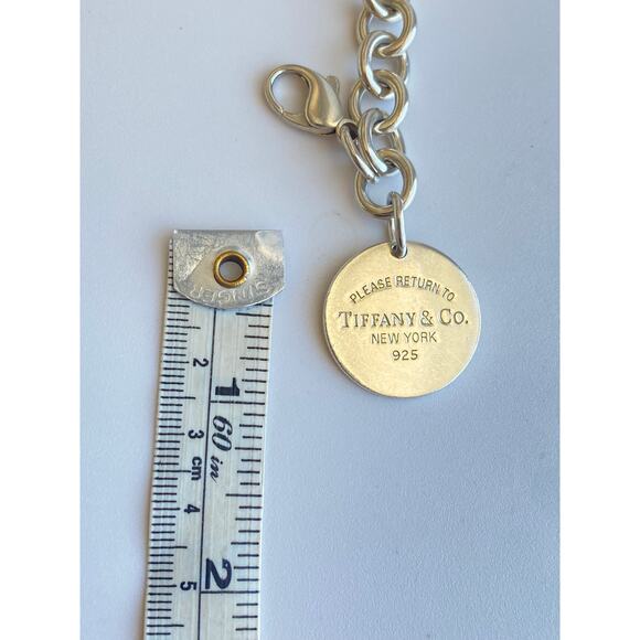 Tiffany & Co Round Tag Sliver Charm Bracelet 6.5 - Picture 10 of 11